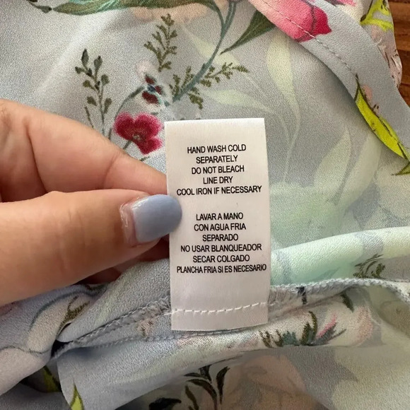 Nicole Miller Light Blue Floral Sleeveless Swing Drop Waist Dress Size 6 - Picture 10 of 12